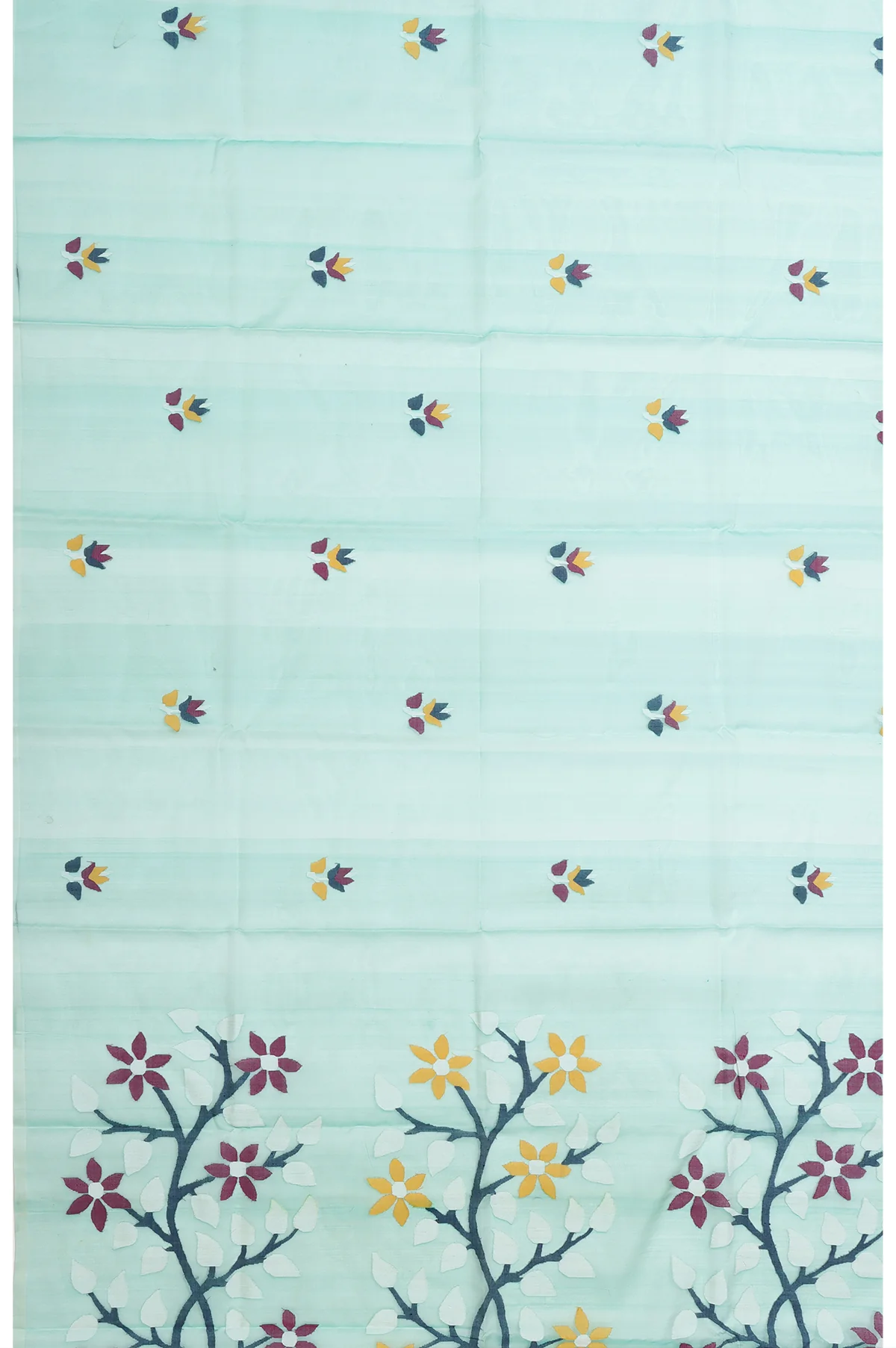Sea Green Bengal Jamadani Saree - Image 6