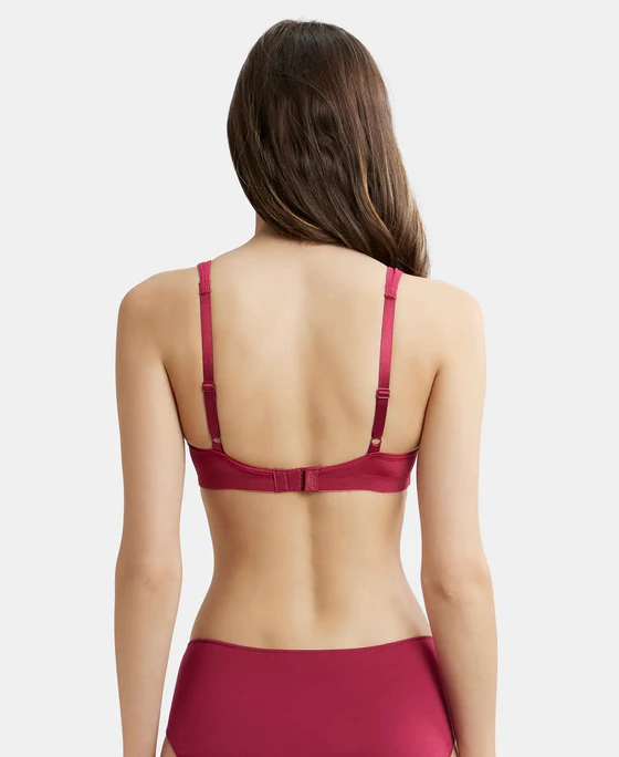 Wire free Non Padded Soft Touch Microfiber Elastane Stretch Full Coverage Everyday Bra with Stylized Mesh Panel - Image 11