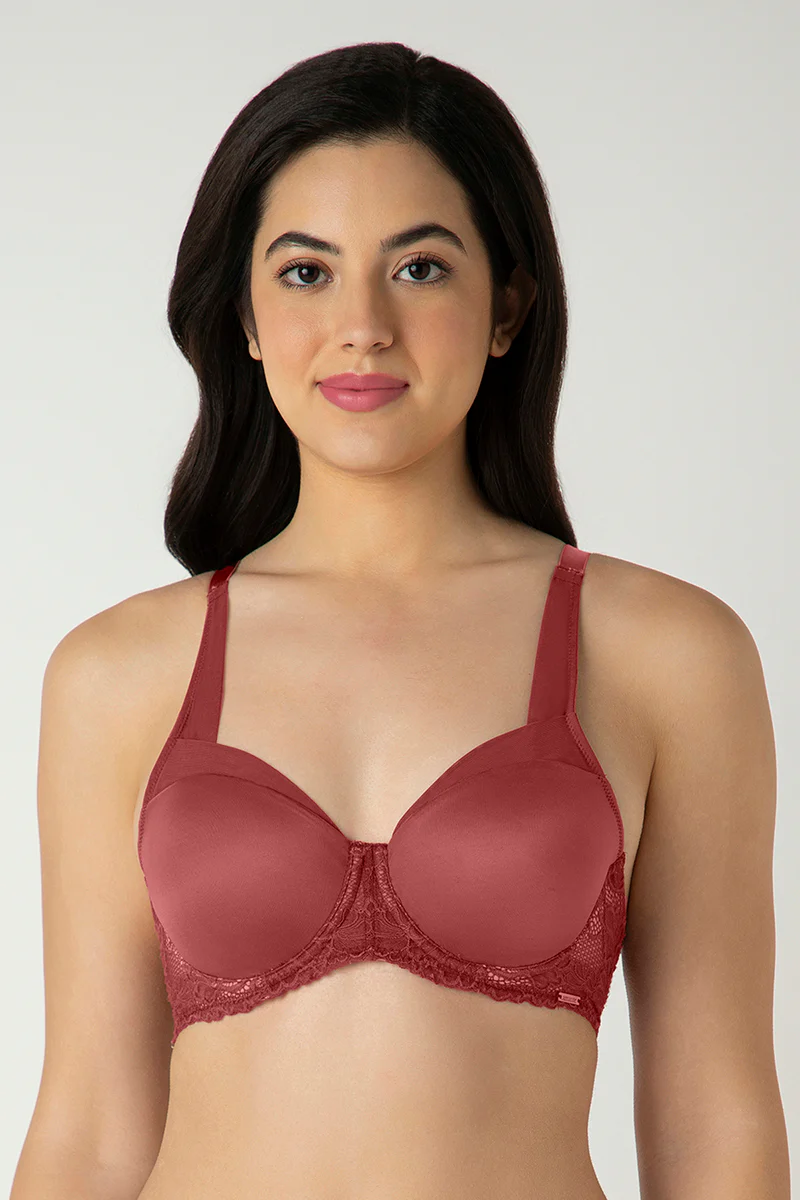 COWHIDE Glam Lace Padded Wired Balconette Bra