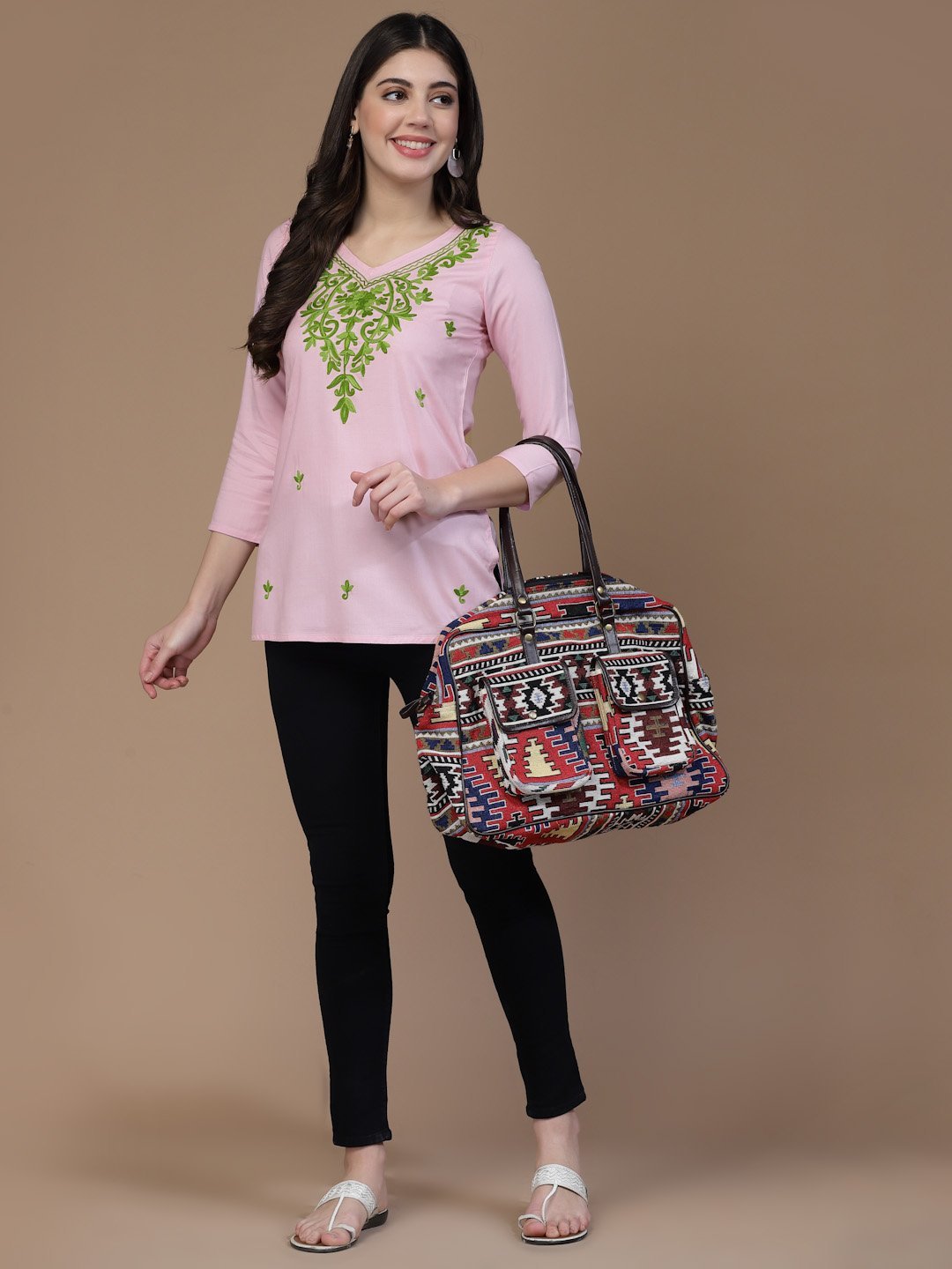 Falak Kashmiri Light Pink Kurti - Image 5