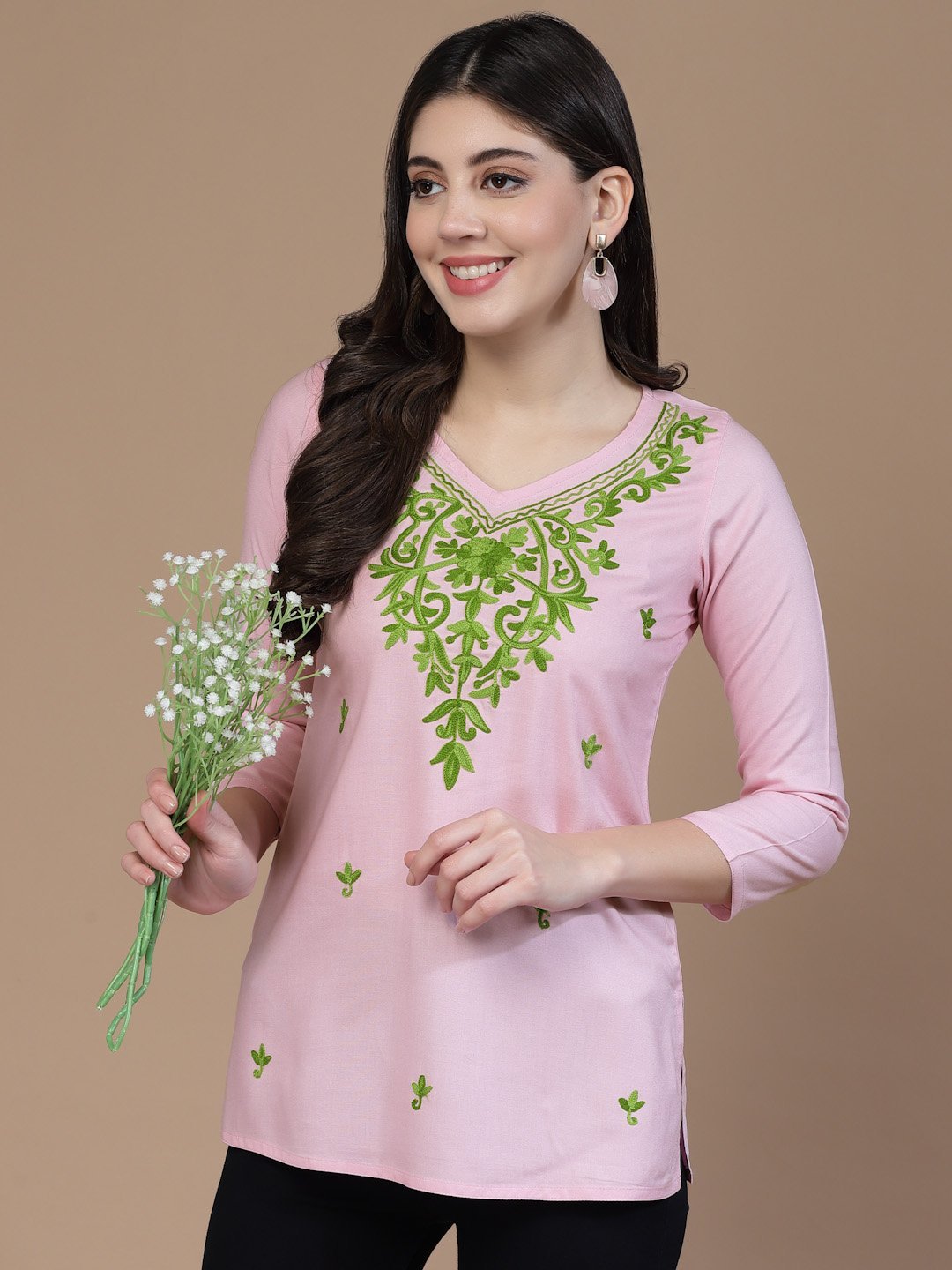 Falak Kashmiri Light Pink Kurti - Image 7