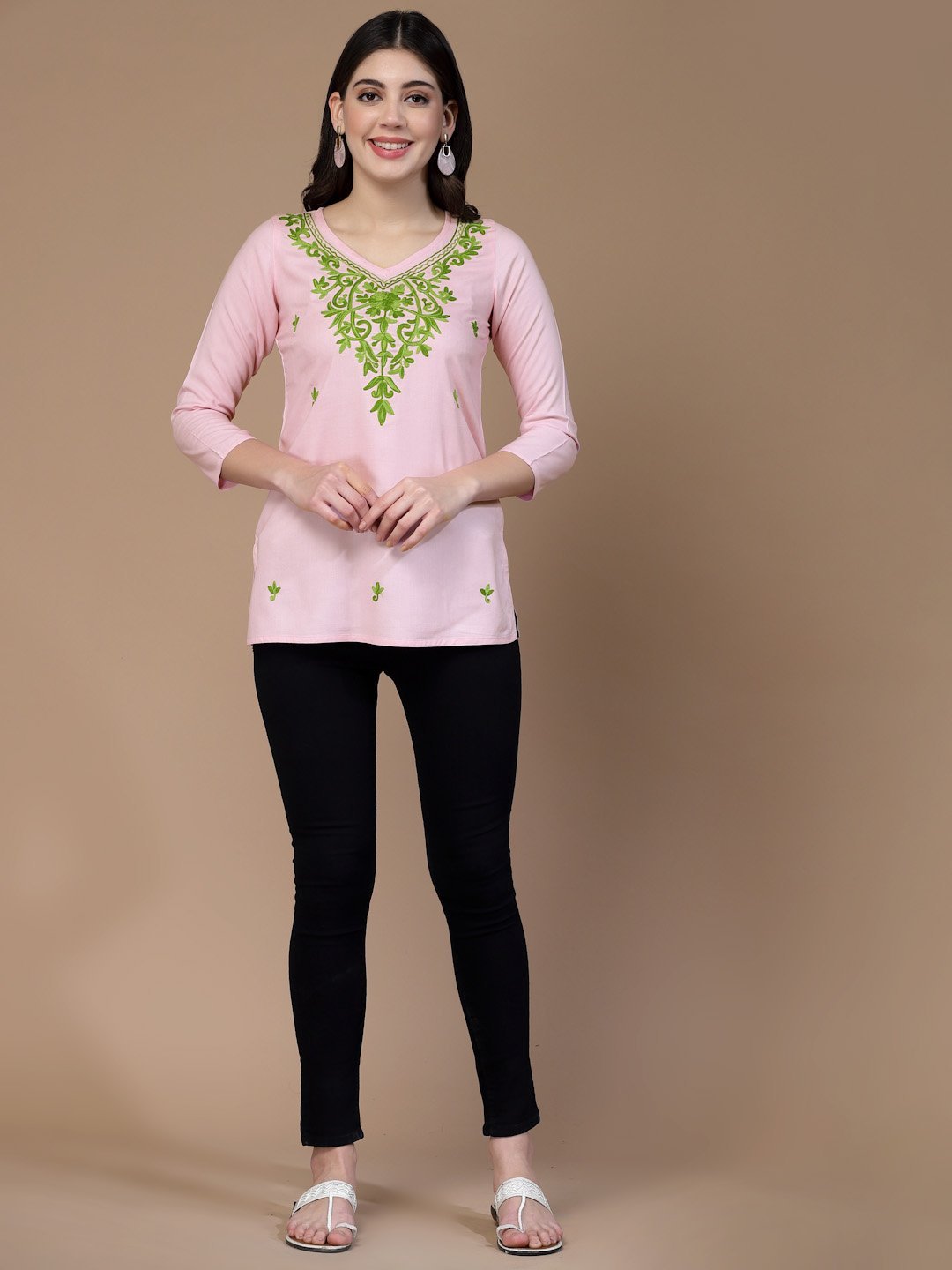 Falak Kashmiri Light Pink Kurti - Image 8