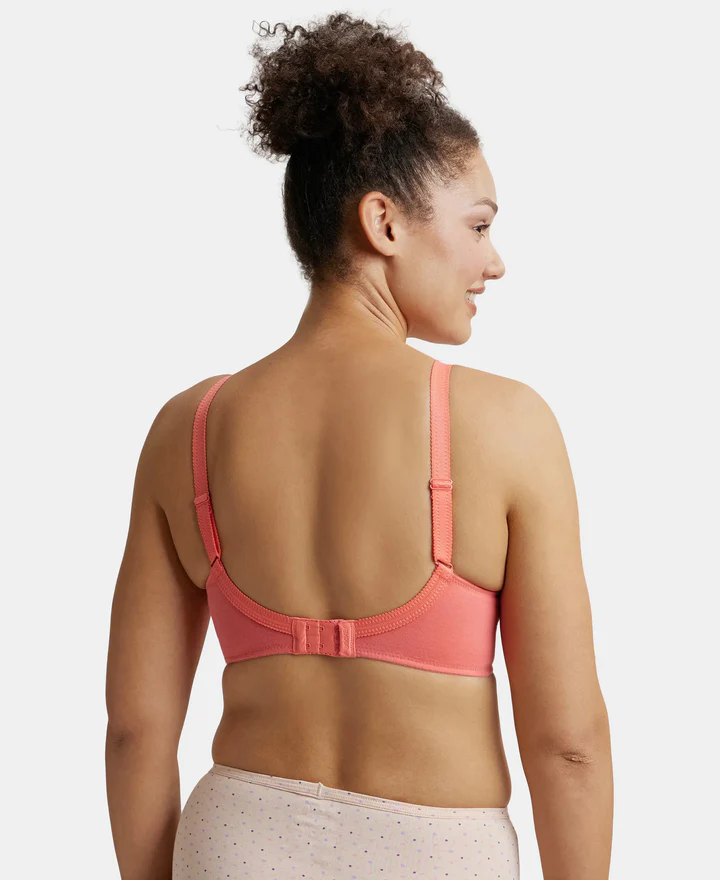 Wire free Non Padded Super Combed Cotton Elastane Stretch Full Coverage Plus Size Bra with Lace Styling - Image 10