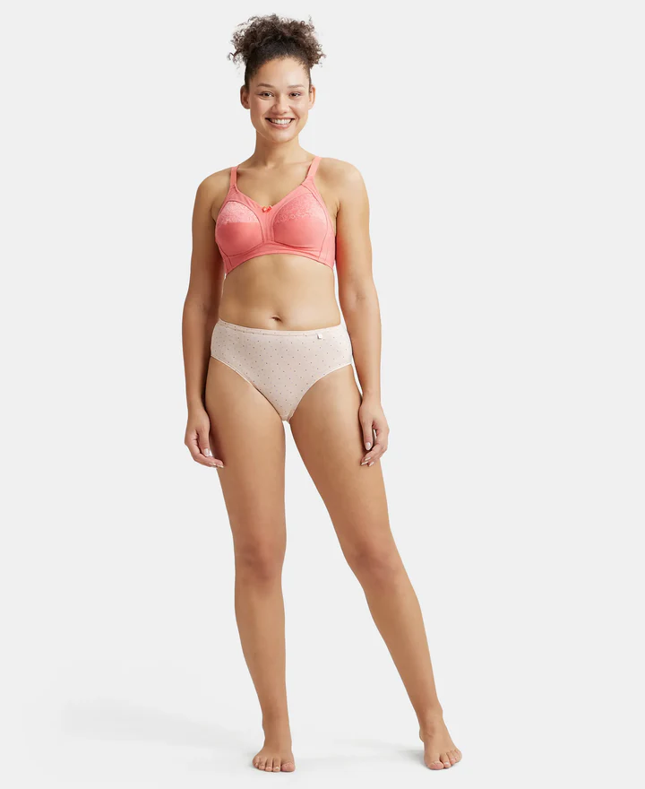 Wire free Non Padded Super Combed Cotton Elastane Stretch Full Coverage Plus Size Bra with Lace Styling - Image 11