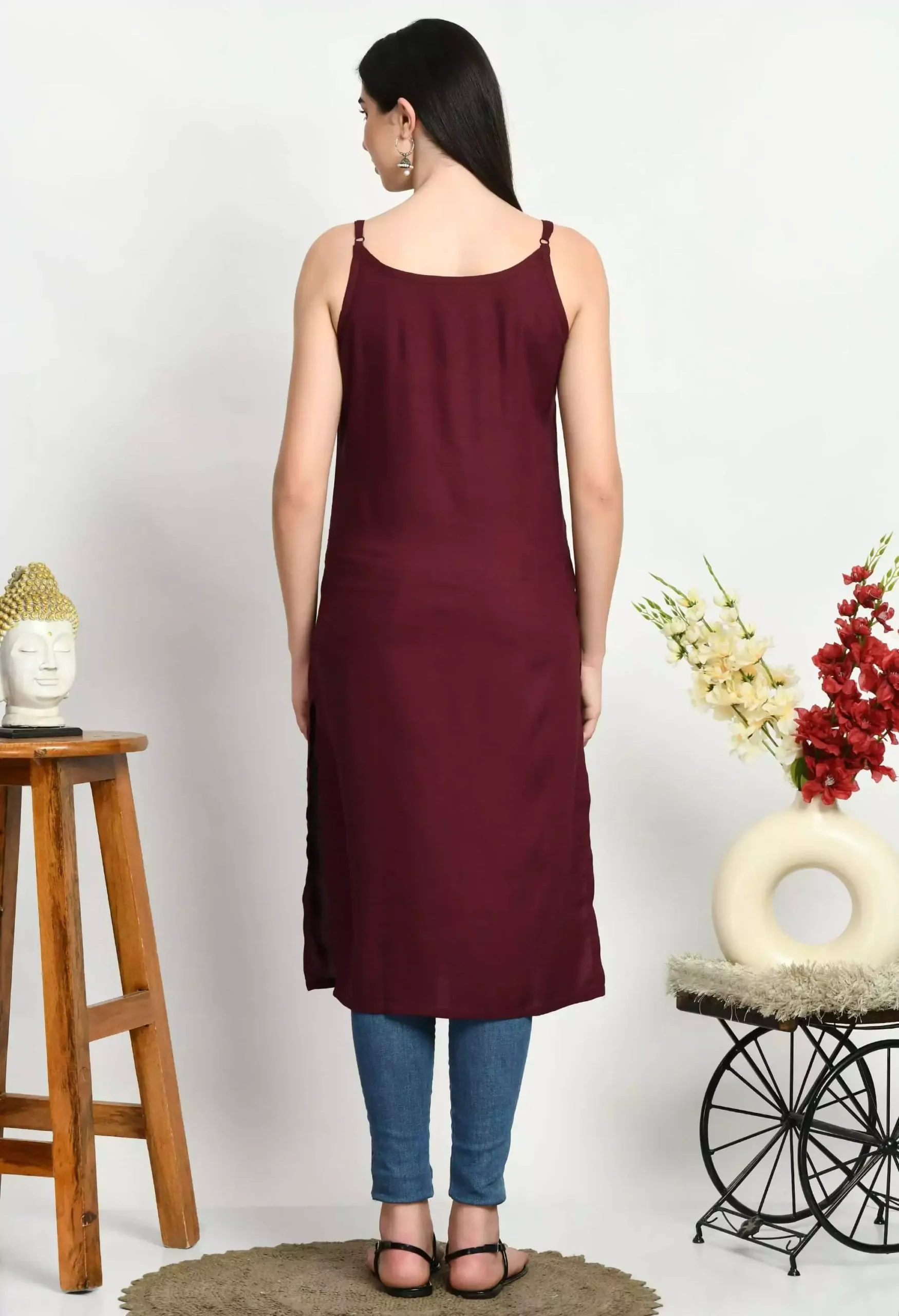 Ceren Pashmina Work Sleeveless Kurti - Image 7