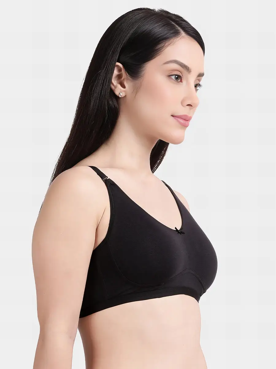 Susie Black Beauty Solid Full Coverage Moulded Everyday Bra - Image 2