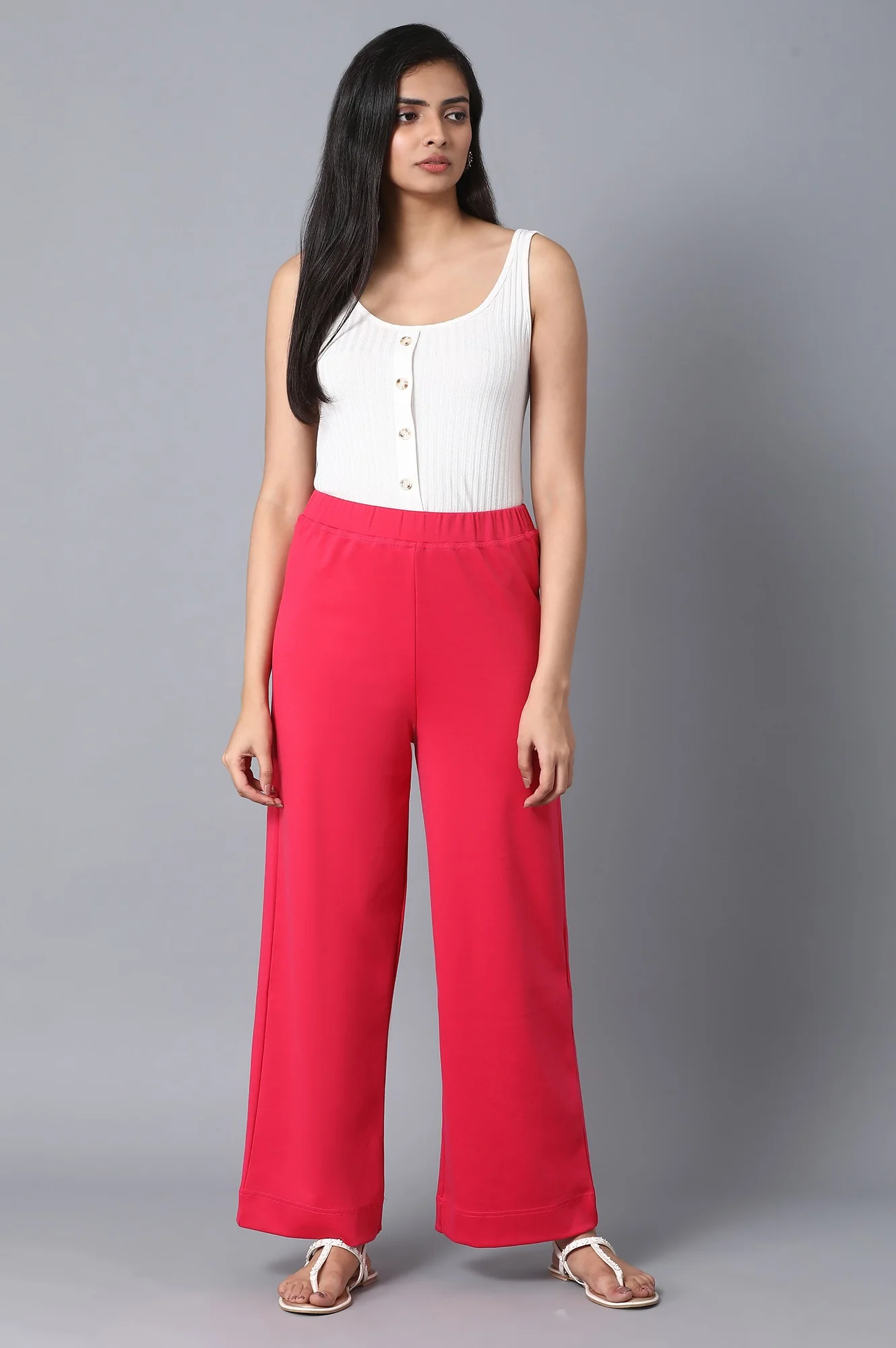 Maroon Loose Fit Palazzo - Image 5