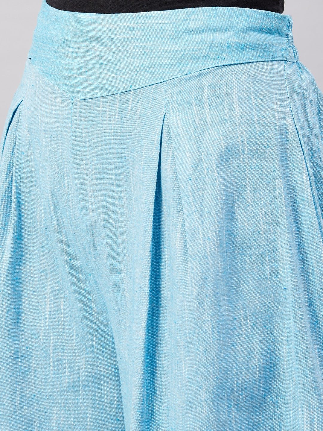 Casual Smart Skyblue Handloom Palazzo - Image 7