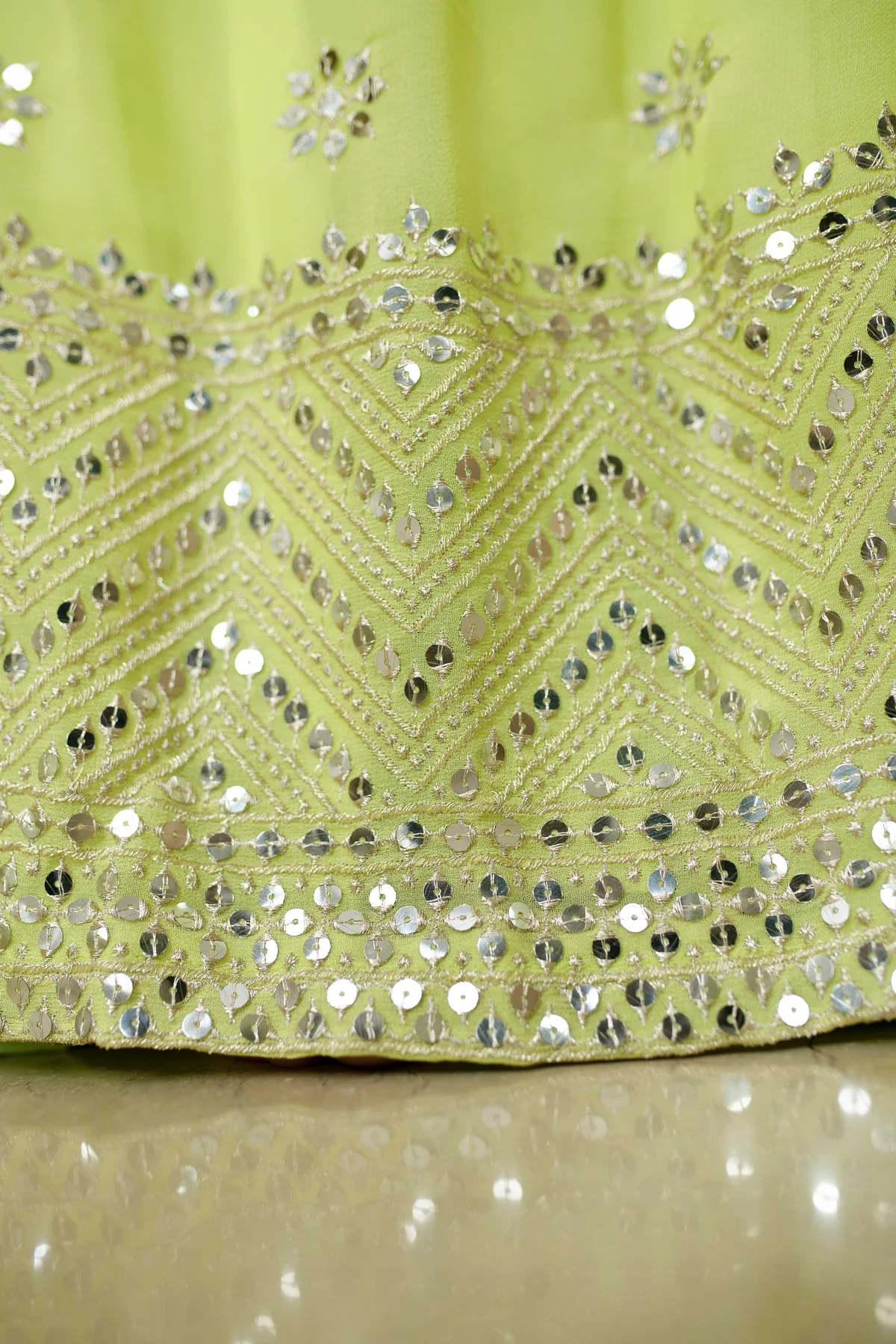 Monochrome Pastel Green Lehenga - Image 2